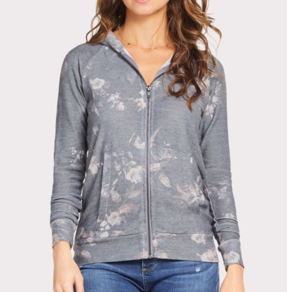 Chaser floral zip hoodie
